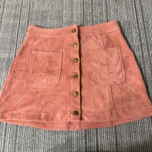 New Altar'd State Women's Size Small Button Front Faux Suede Mini Skirt